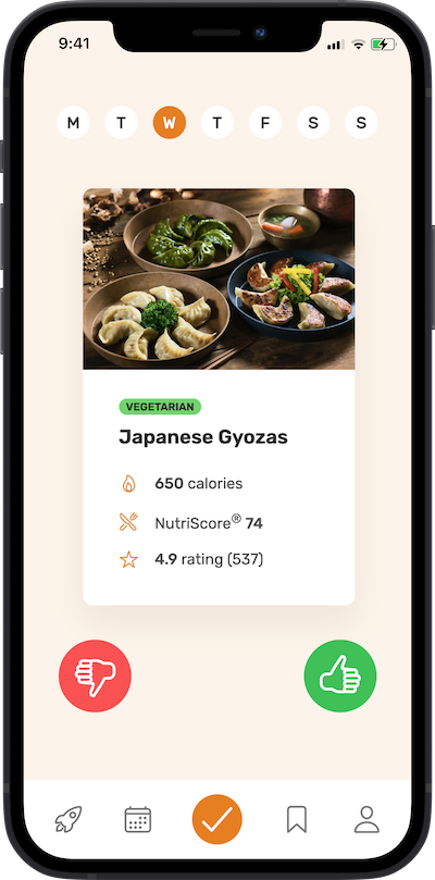 iPhone Application Meal Approving Plan Screen